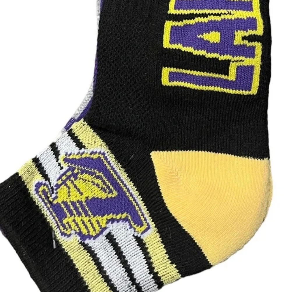 LA Lakers NBA Socks Men's Shoe Size 6-12 Pack Of 3 1/4 Cut - Picture 7 of 11